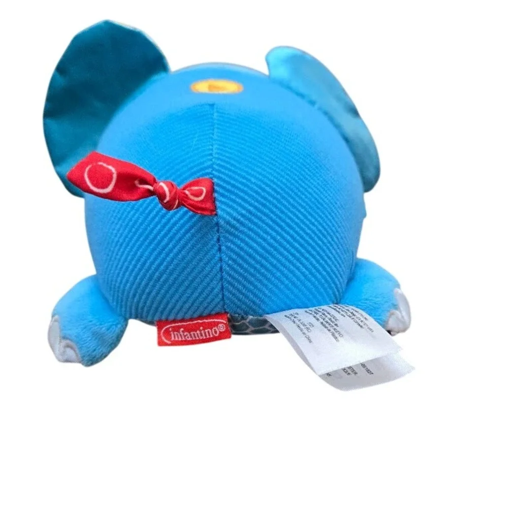 Infantino Musical Mover&Shaker Teal Elephant Baby‎ Sensory Multi-Texture Plush